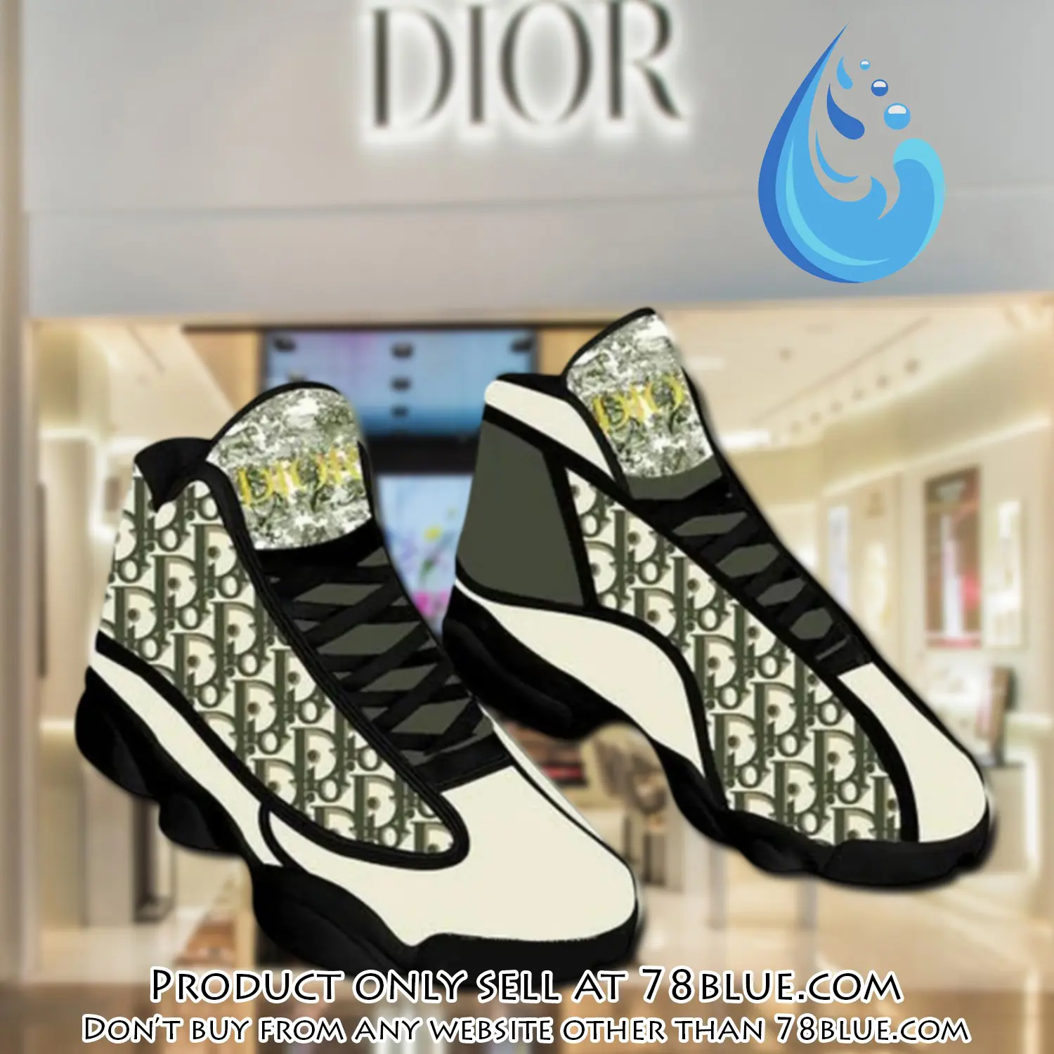 Dior luxury moss green air jordan 13 shoes hot  dior sneakers gifts for men women 78b5237663